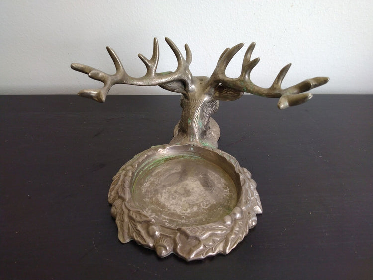Vintage Bronze Deer Candle Holder
