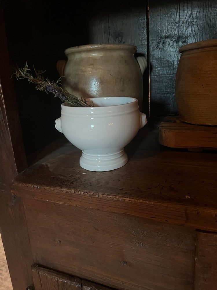 Antique Vintage French White Lion Head Bowl