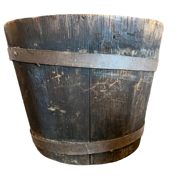 Antique Rustic Oak Barrel Bucket