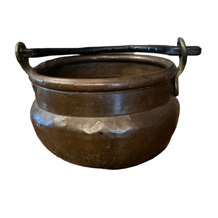 Antique Primitive Copper Cauldron