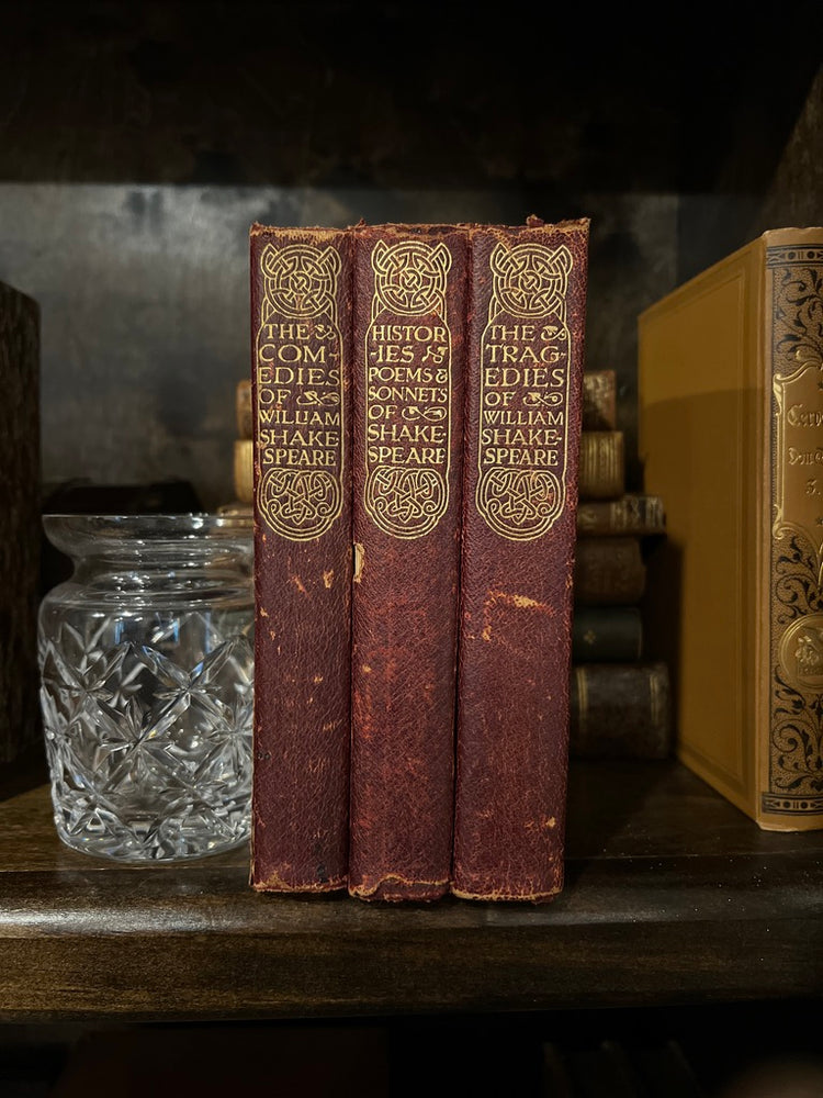 Antique Red Shakespeare Books - 1924