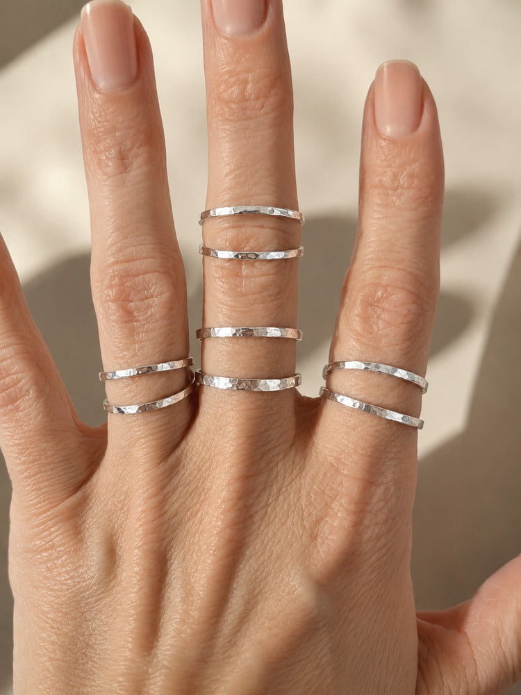 Sterling Silver Double Band Cuff Ring
