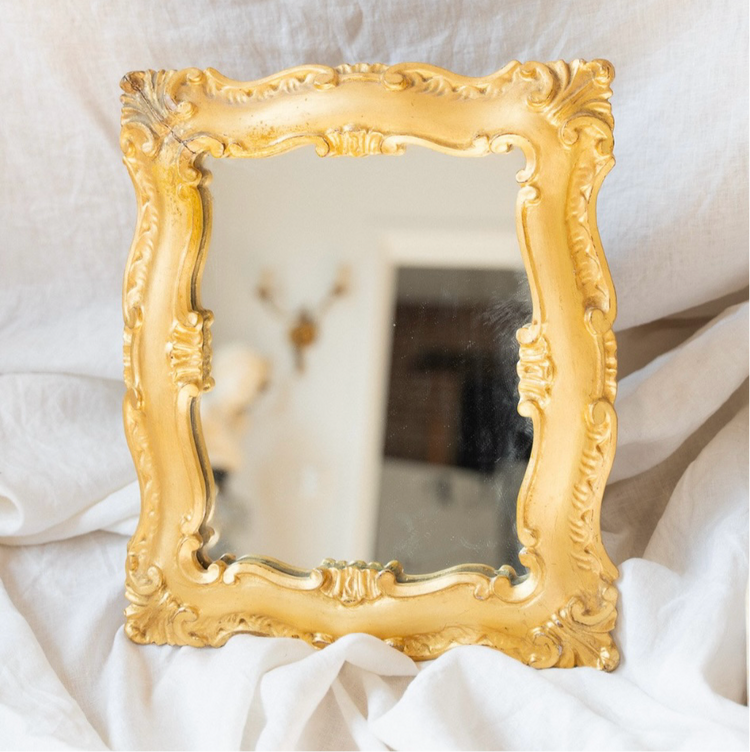 Antique Italian Gold Solid Wood Mirror