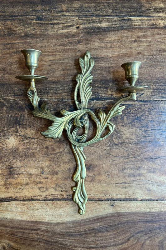 Antique French Bronze Candle Wall Sconce