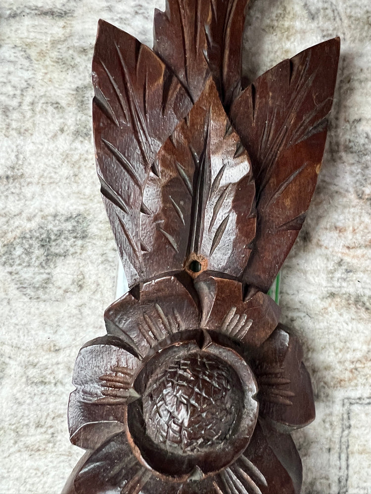 Single Carved Wood Black Forest Walnut Corbel Architectural Salvage Piece