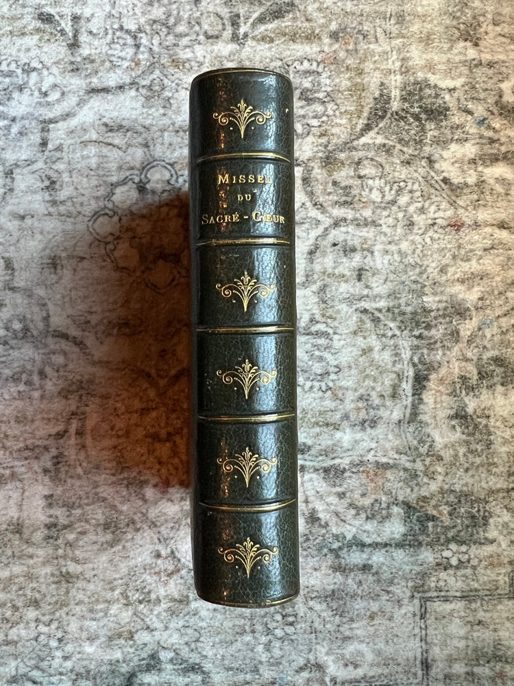 Sacre Coeur Antique French Green Leather Bound Missel Book, 1893