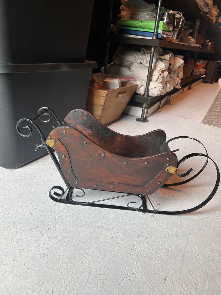 Vintage Wood and Metal Winter Sleigh
