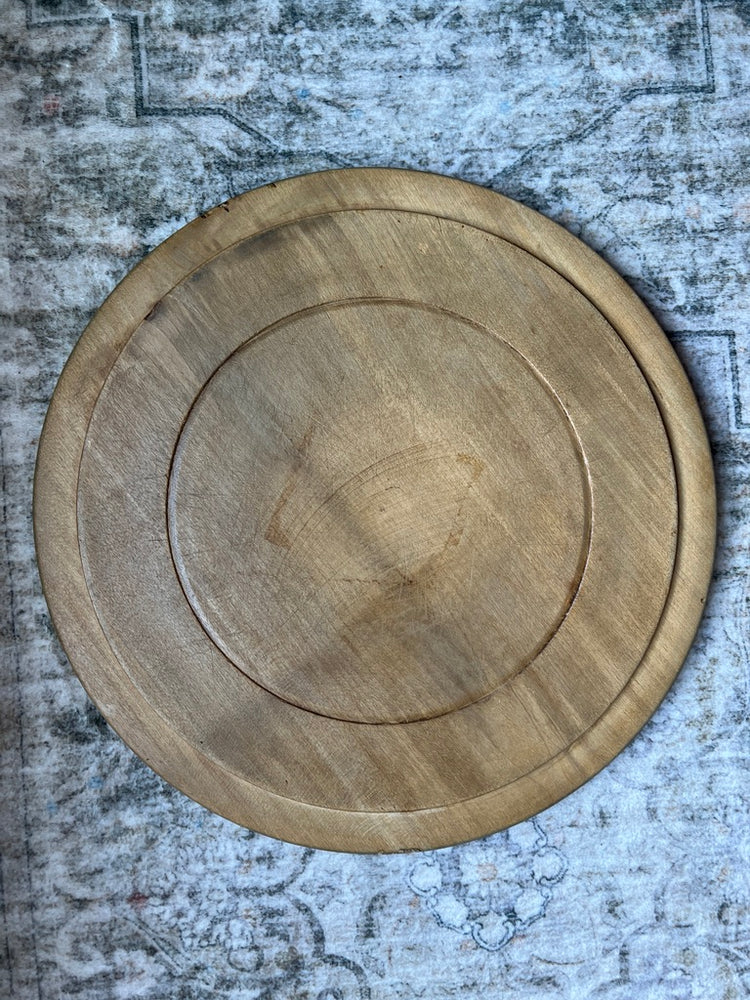 Antique English Round Bread Board - Wheat