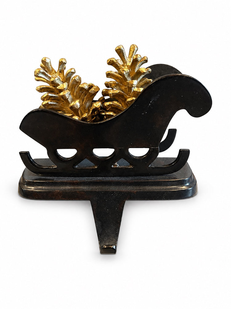 Vintage Metal Holiday Stocking Holders - Deer or Sleigh