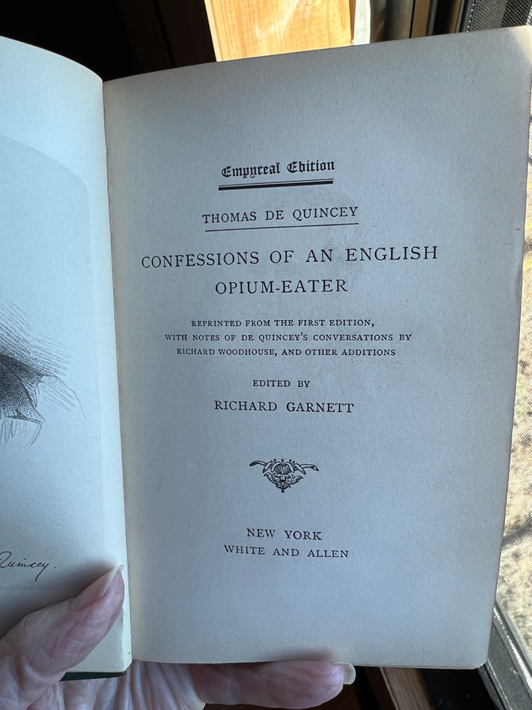 Antique Book 1821, Confessions of an English Opium Eater