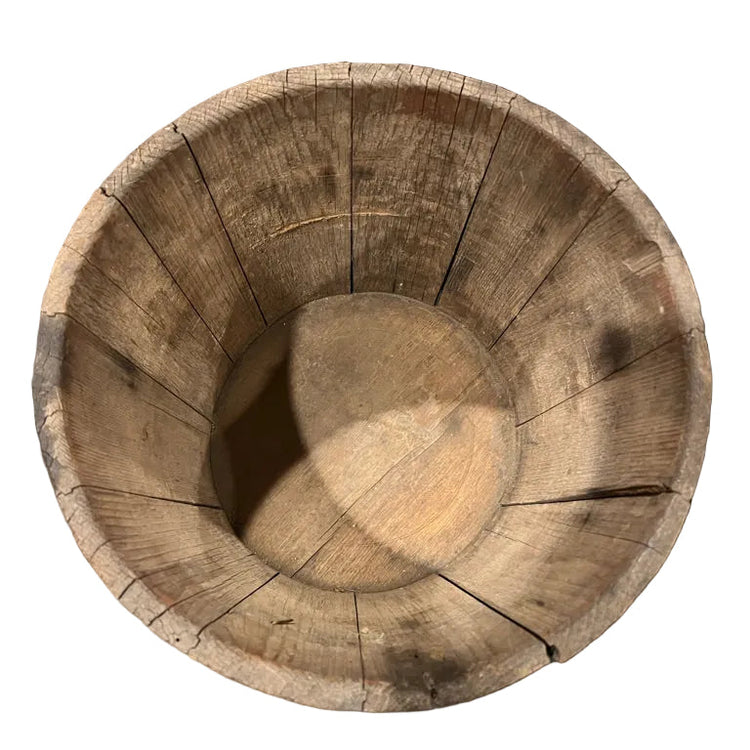 Antique Rustic Oak Barrel Bucket