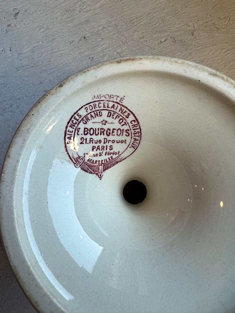Antique French Ironstone Red Compote