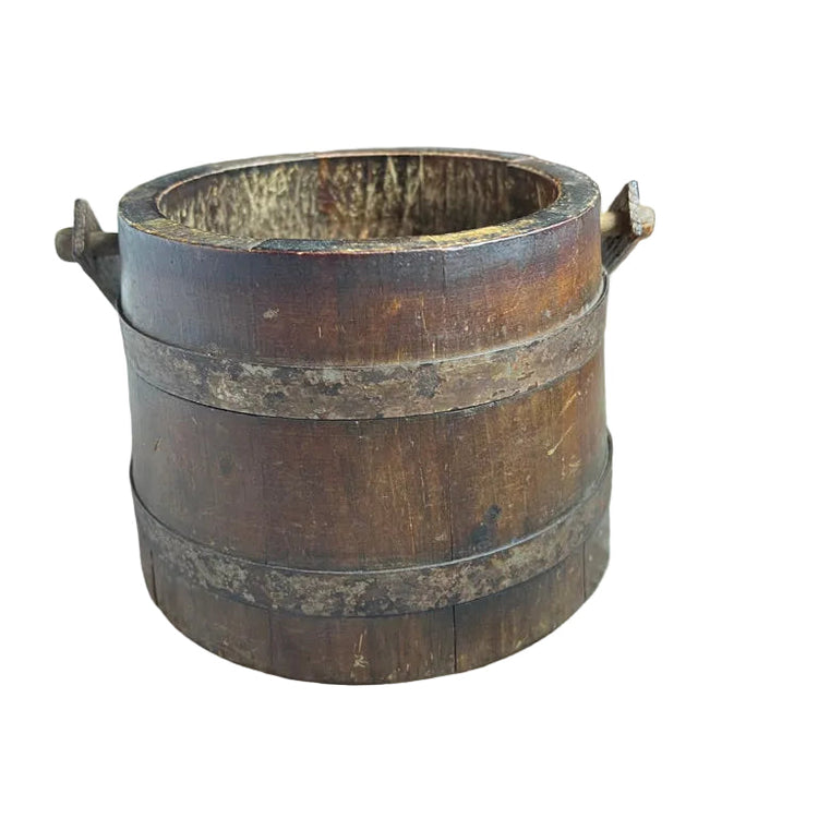 Antique Vermont Maple Bucket with Handle