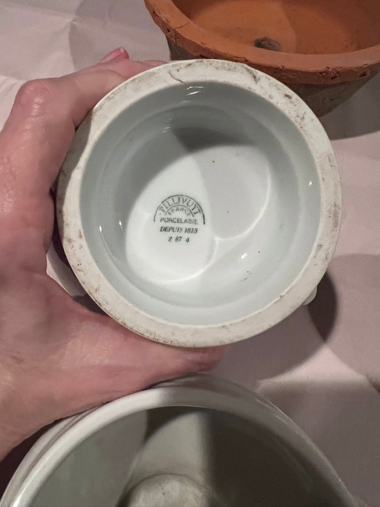 Antique Vintage French White Lion Head Bowl