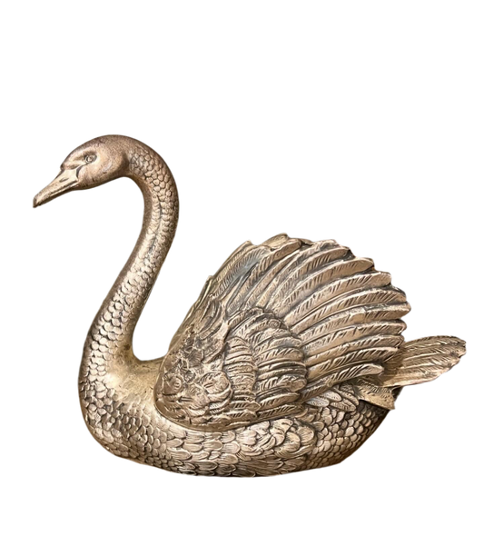 Vintage Silver Swan Bookend or Napkin Holder