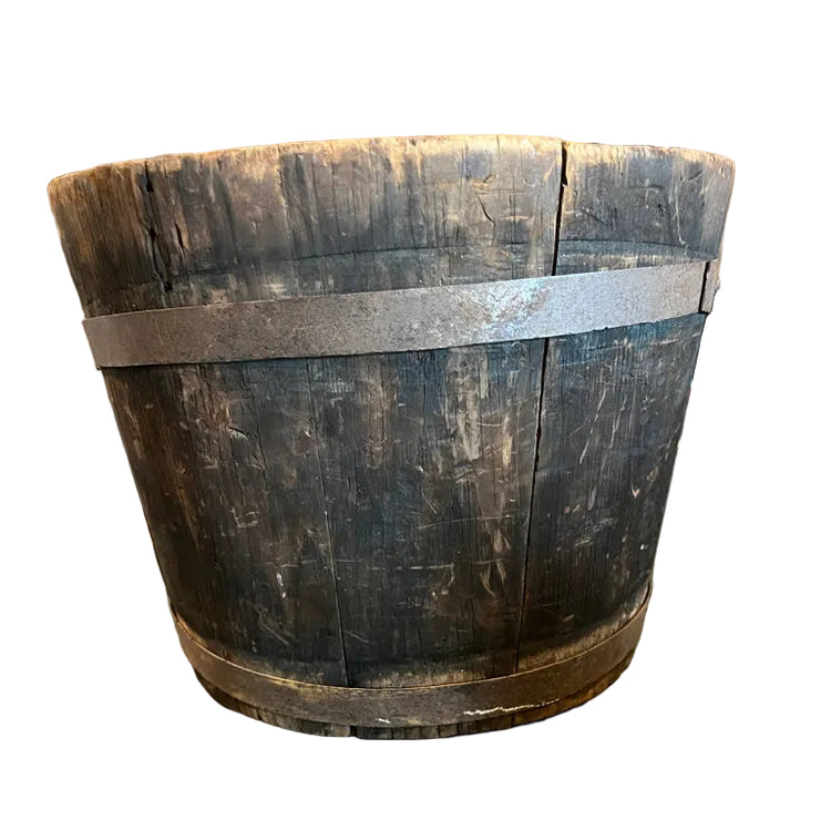 Antique Rustic Oak Barrel Bucket
