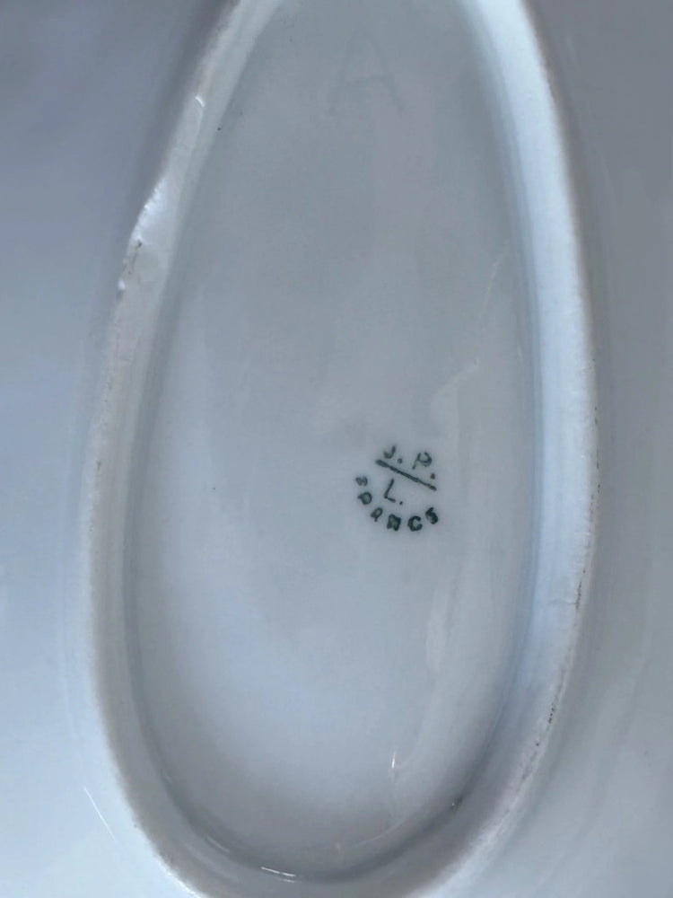 Antique French White Ironstone Ravier Dish