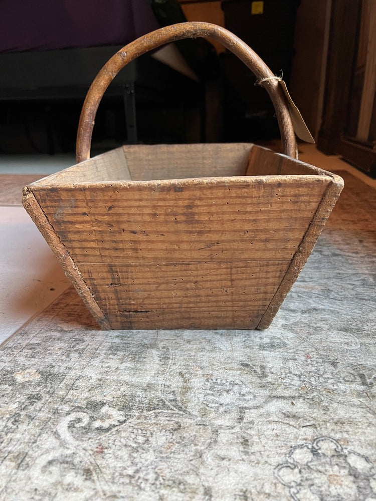 Antique French Wood Trug Harvest Basket