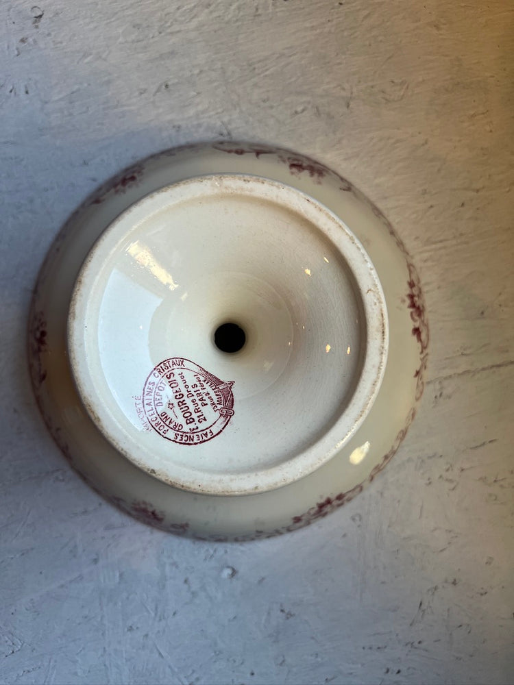 Antique French Ironstone Red Compote