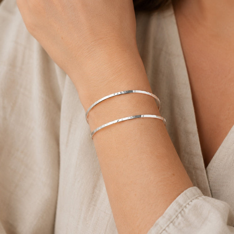 Sterling Silver Double Band Cuff Bracelet