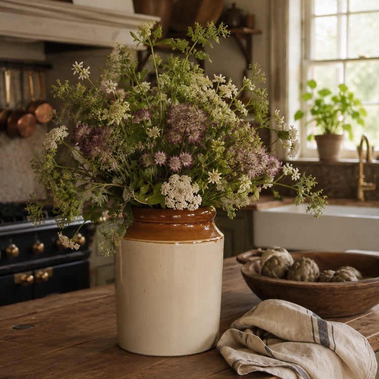 Large Two Tone Antique English Pantry Crock