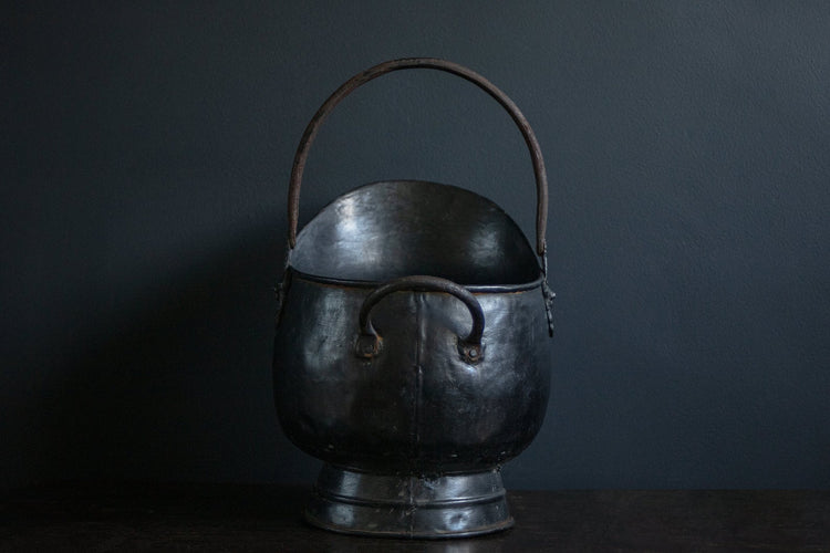 Antique English Blake Lions Head Scuttle