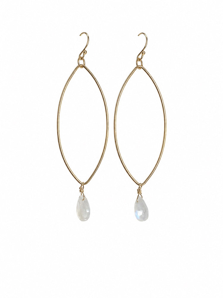 Moonstone Gold Drop Earrings