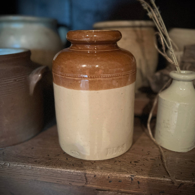 Stamped Antique English Pantry Crock