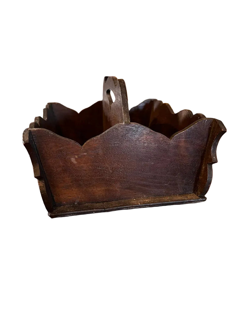 Antique Wood Utensil Tray
