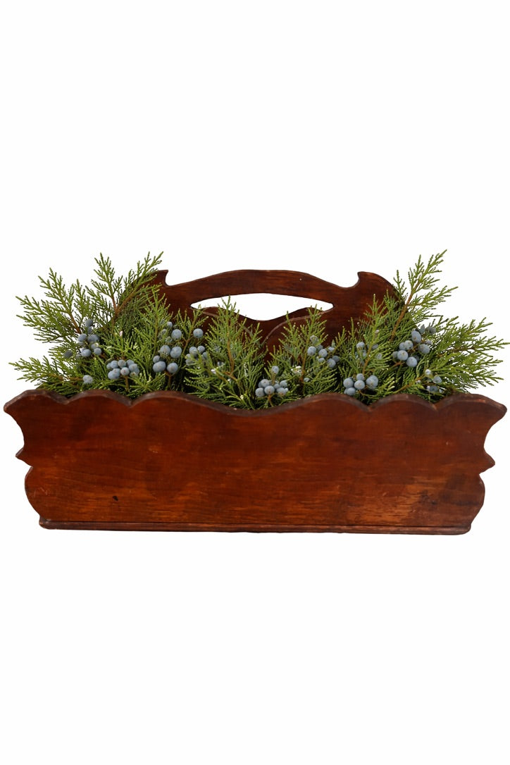 Antique Wood Utensil Tray