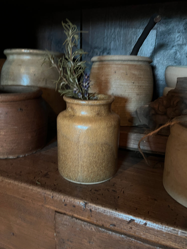 Vintage French Mustard Jar Pottery