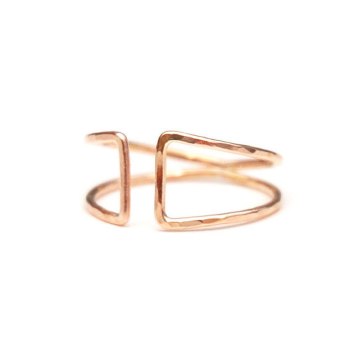 14K Gold Buckle Ring