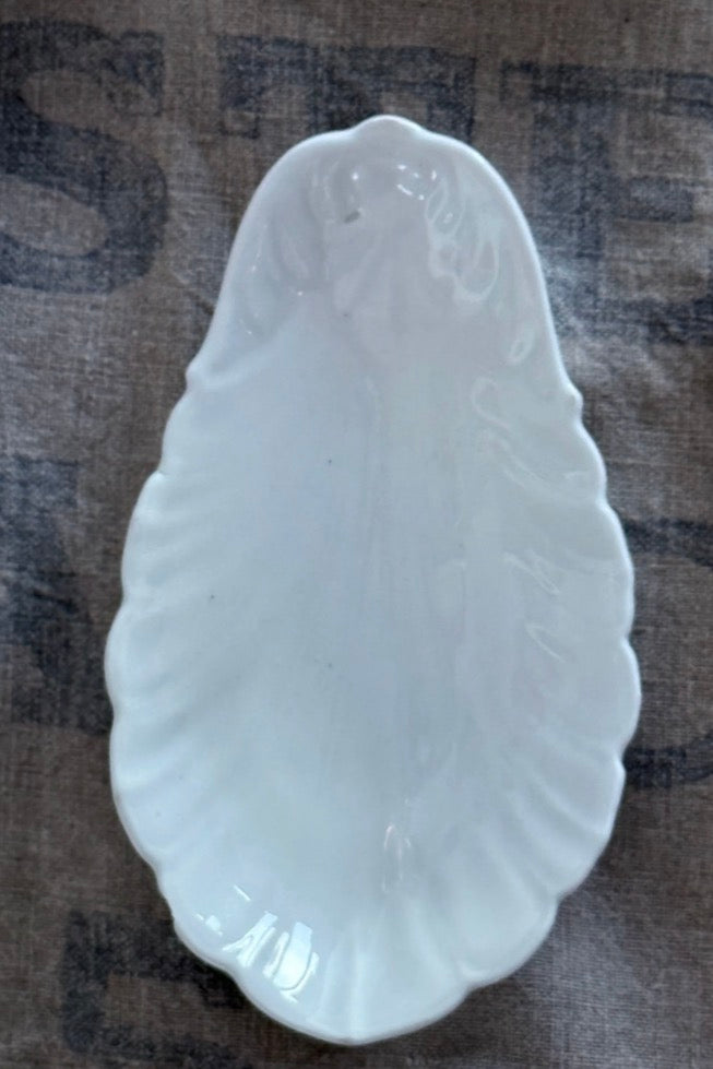 Antique French White Ironstone Ravier Dish