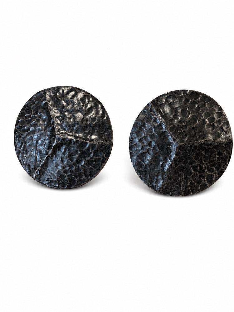 Set of 2 Vintage Forged Black Bronze Tiebacks, Hook