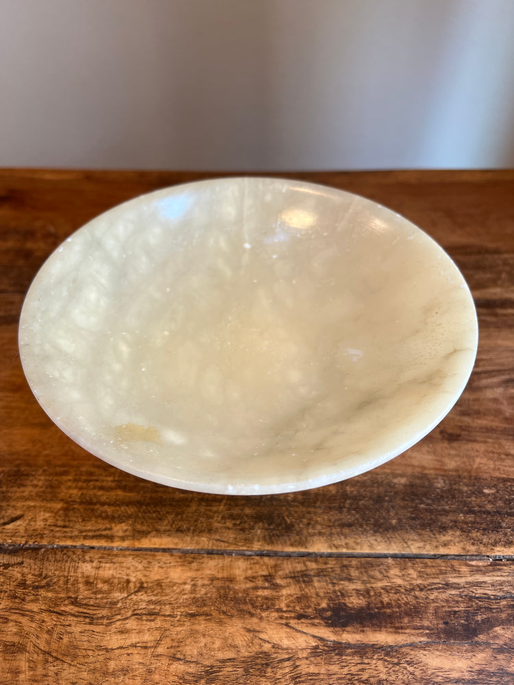 Vintage Alabaster Bowl Compote on Pedestal