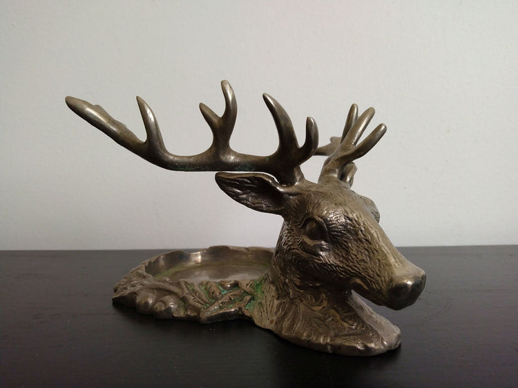Vintage Bronze Deer Candle Holder