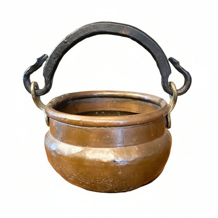 Antique Primitive Copper Cauldron