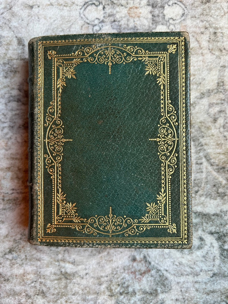 Antique French Green Leather Bound Missel Book, 1893