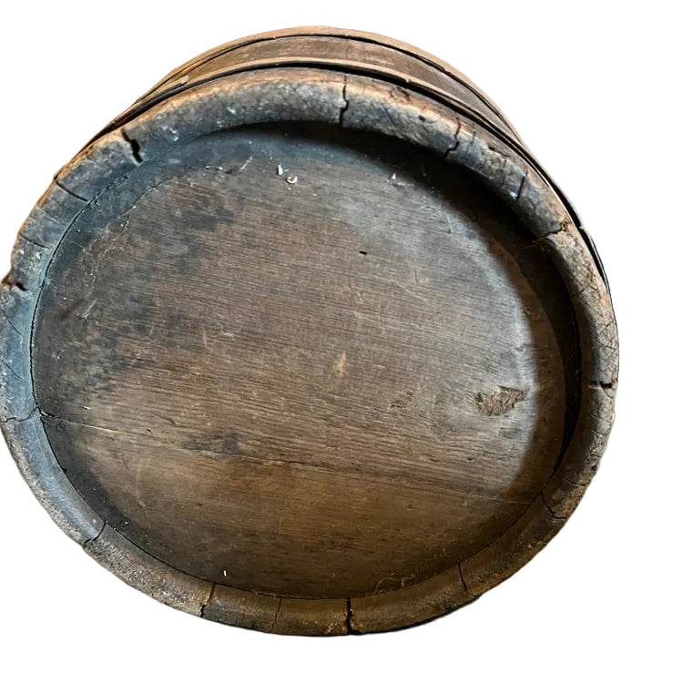 Antique Rustic Oak Barrel Bucket