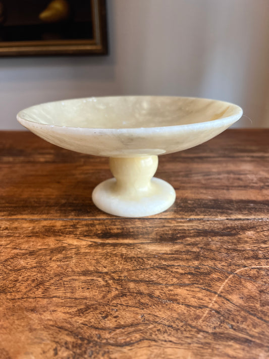 Vintage Alabaster Bowl Compote on Pedestal