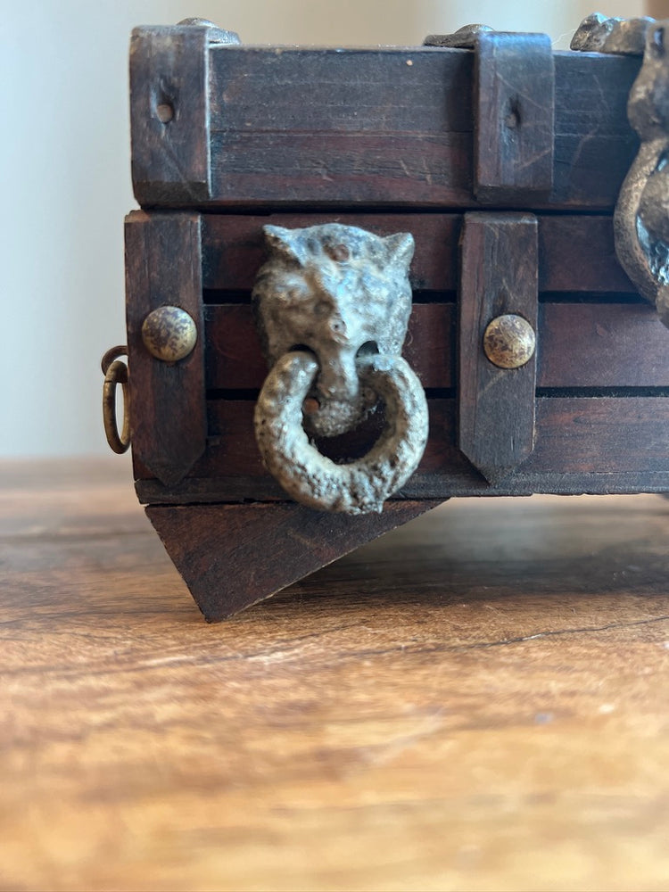 Vintage Old Wood Treasure Chest Box