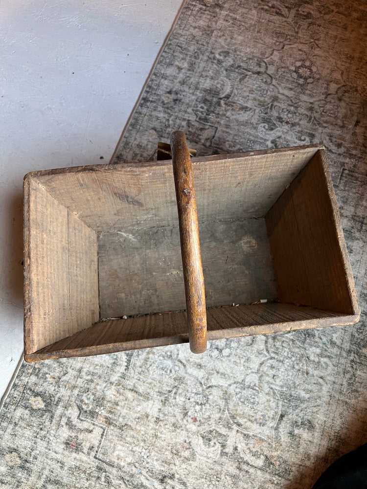 Antique French Wood Trug Harvest Basket
