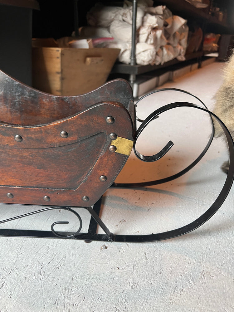Vintage Wood and Metal Winter Sleigh