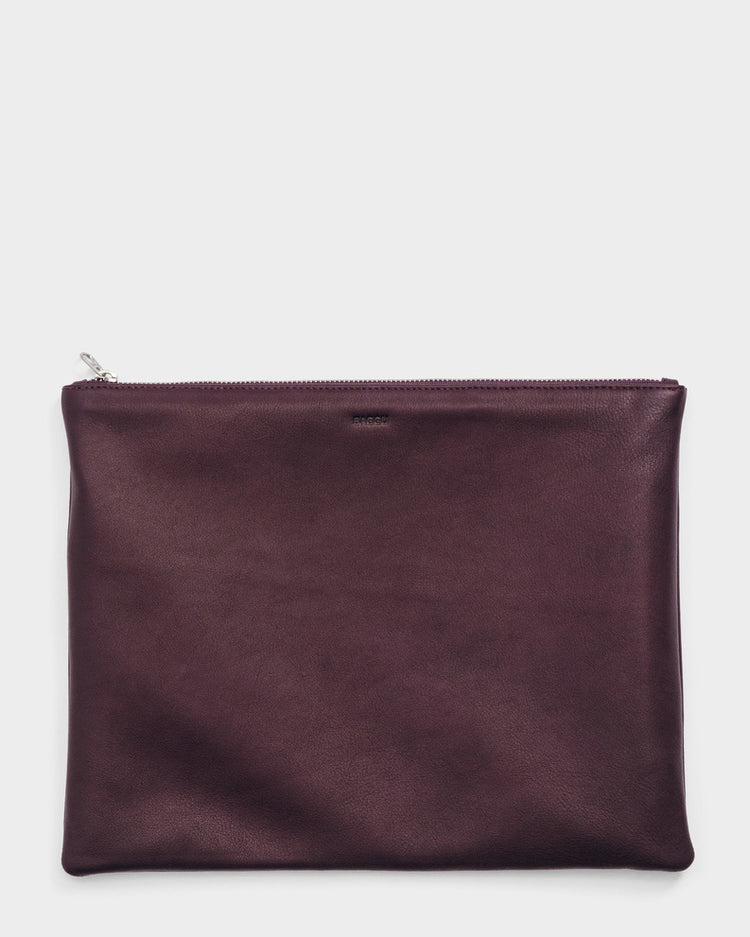 Baggu Leather Large Flat Pouch, Oxblood