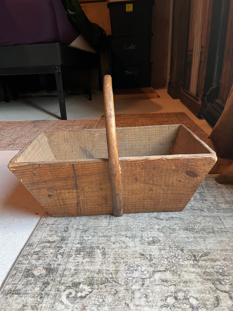 Antique French Wood Trug Harvest Basket