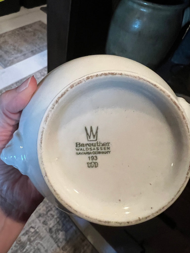 Antique Vintage White Lion Head Bowl (French and German)