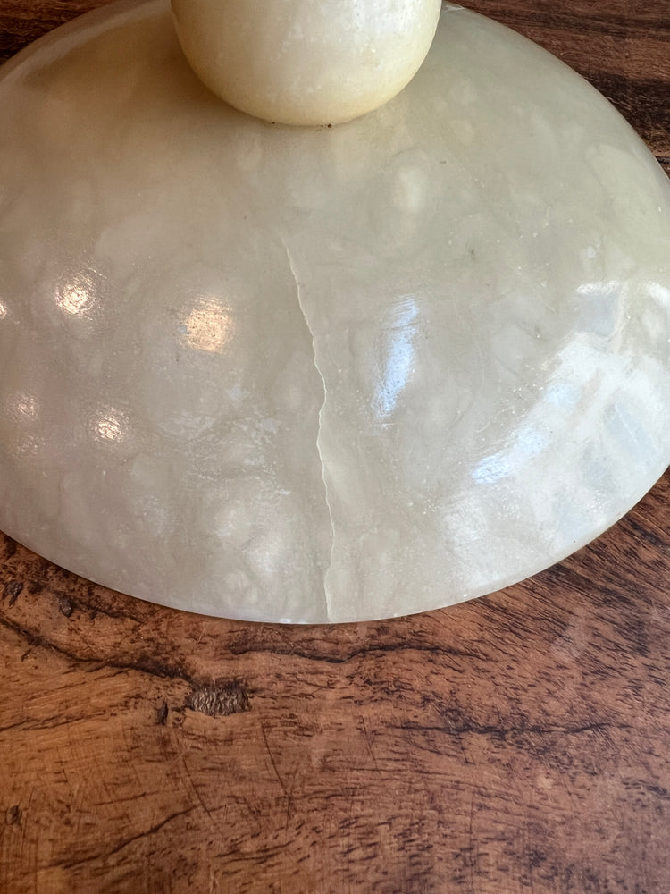 Vintage Alabaster Bowl Compote on Pedestal