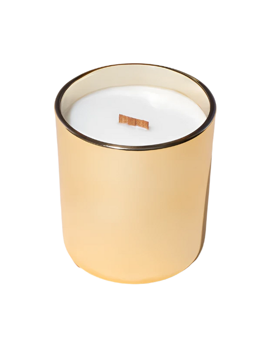 Signature Wooden Wick Candle  - Gold