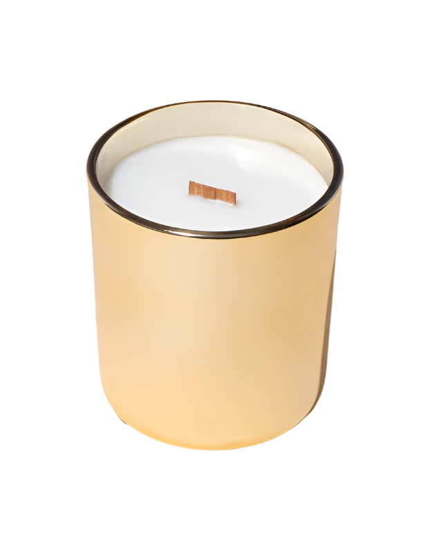 Signature Wooden Wick Candle  - Gold