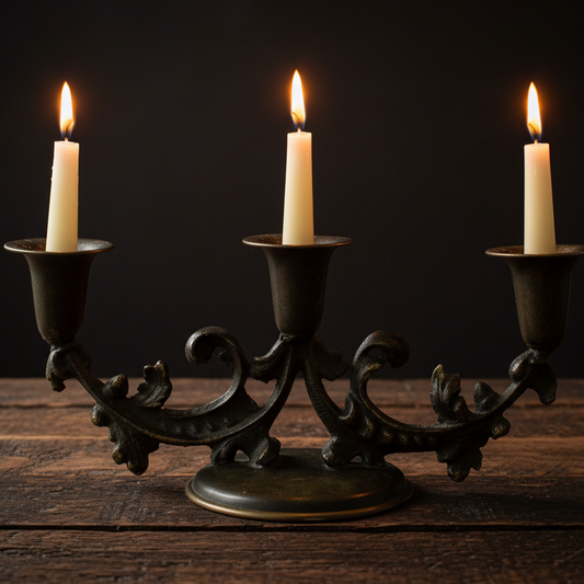 Antique Danish Bronze Candelabra